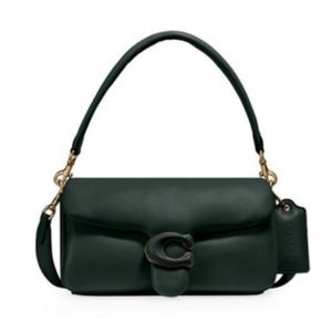 Coach Dark Green Leather Bag Pillow Tabby 26
